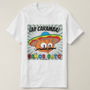 Ay Caramba. Mexicaanse Cartoon Cat Señor Gato T-shirt