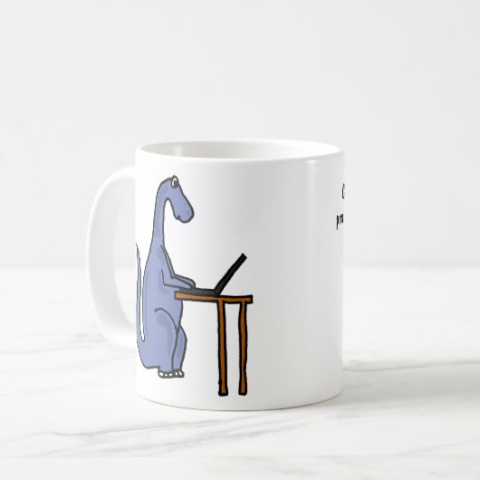 AY- COBOL Programmer Dinosaur Mok (Voorkant links)