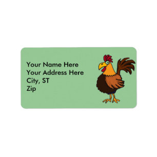 AY- étiquettes de adresse drôles de coq