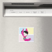 Aya-chan L-forme Magnet Carré (In Situ (Lave-vaisselle))