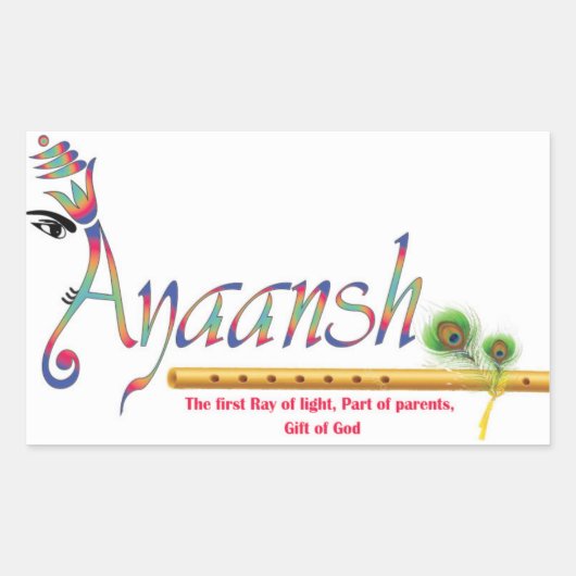 Ayaansh Rechthoekige Sticker (Voorkant)