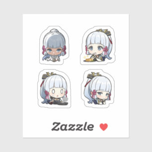 Ayaka Genshin Impact 4 stuks stickerblad Sticker