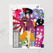 Ayaka in de stad Harajuku Briefkaart (Voorkant / Achterkant)