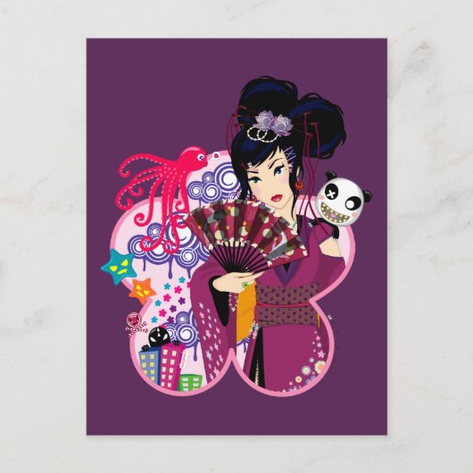 Ayaka in de stad Harajuku Briefkaart (Voorkant)