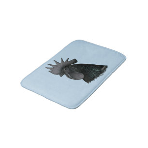 Ayam Cemani Rooster Head Badmat