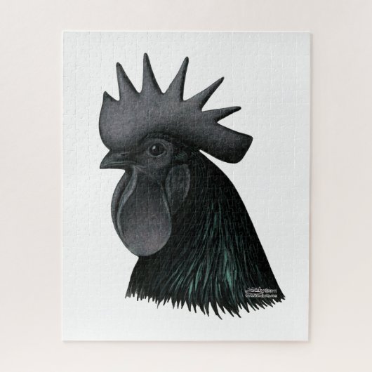 Ayam Cemani Rooster Head Legpuzzel (Verticaal)