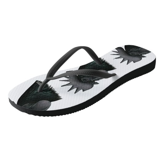 Ayam Cemani Rooster Head Teenslippers (Schuin)