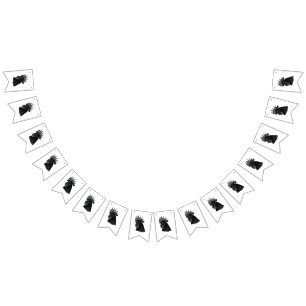 Ayam Cemani Rooster Head Vlaggetjes