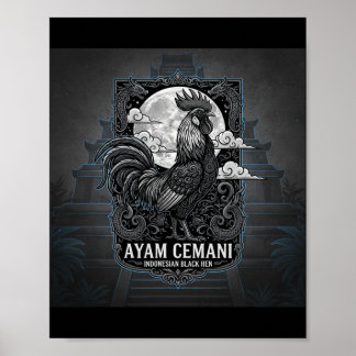 Ayam Cemani - Zwarte Kip Indonesië Indonesische A Poster
