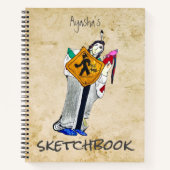 Ayasha Cartoon Waterverf Art Sketchbook Notitieboek (Voorkant)
