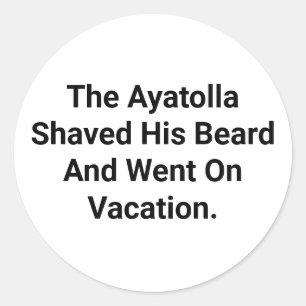 Ayatolla Scheerde Voor Vakantie Hankamer Artjunkha Ronde Sticker