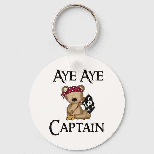 Aye Aye Kapitein Teddy Bear Pirate Sleutelhanger (Voorkant)