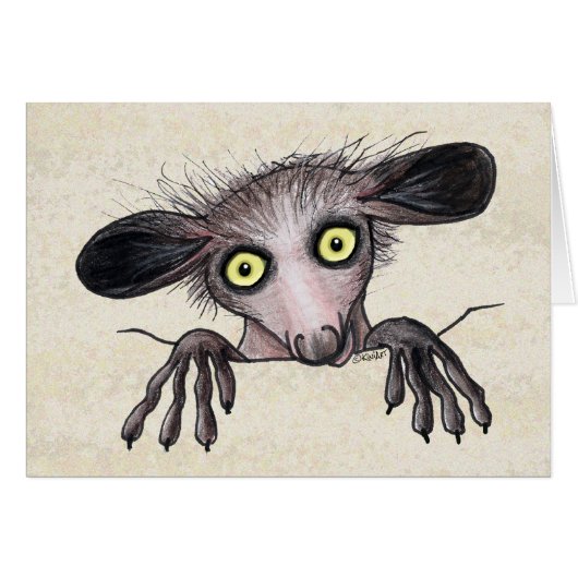 Aye-aye Lemur Note Kaart (Voorkant Horizontaal)