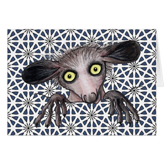 Aye-aye Lemur Note Kaart (Voorkant Horizontaal)