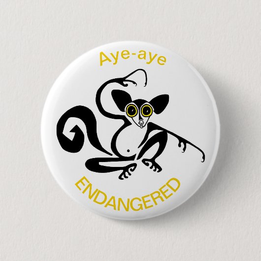 Aye-aye - toets ronde button 5,7 cm (Voorkant)