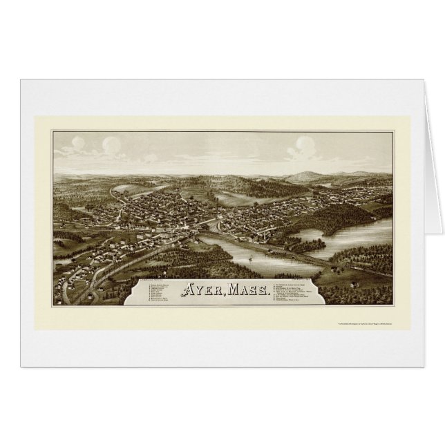 Ayer, MA Panorama Map - 1886 (Voorkant Horizontaal)