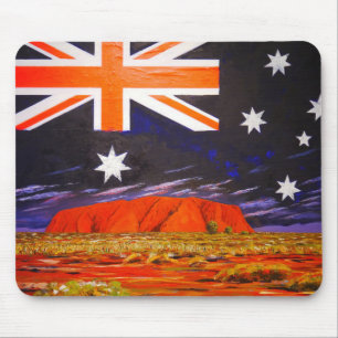 Ayers rock and australian flag muismat
