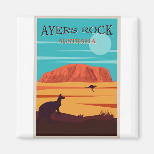 Ayers Rock Australia, Uluru Travel Poster Magneet