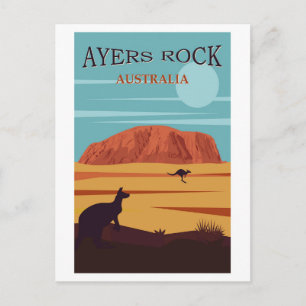Ayers Rock, Australië Travel Poster Briefkaart