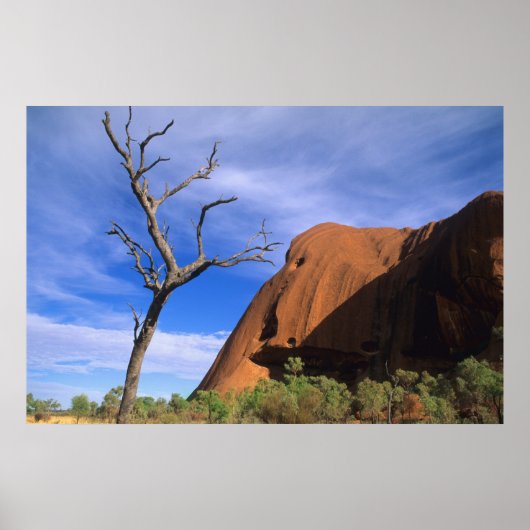 Ayers Rock Uluru in de Outback Australia Poster (Voorkant)