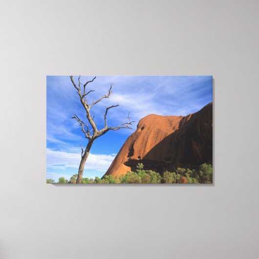 Ayers Rock Uluru in de Outback Australië Canvas Afdruk (Voorkant)