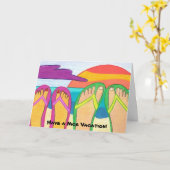 Ayez des vacances agréables ! carte de voeux (Fleur jaune)