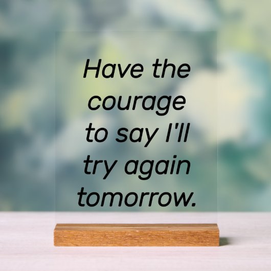 Ayez Le Symbole Acrylique Courage (Neutre)