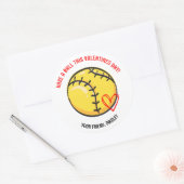 Ayez un Ball Softball Valentines Stickers Day (Enveloppe)