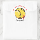 Ayez un Ball Softball Valentines Stickers Day (Sac)