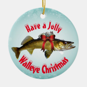 "Ayez un Jolly Walleye Christmas" Ornement en cér