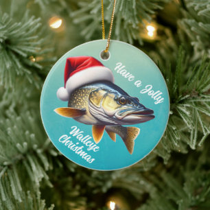 "Ayez un Jolly Walleye Christmas" Ornement en céra