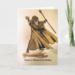 Ayez une carte d'anniversaire de magicien