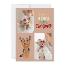 Ayez une carte de chien de Noël Holly Jolly