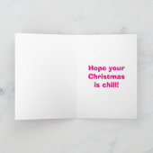 Ayez une carte de Noël fraîche de pingouin de Noël (Intérieur)