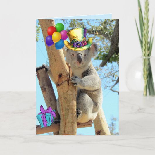 Ayez Une Carte De Voeux D'Anniversaire Koala-ty (Devant)