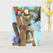 Ayez Une Carte De Voeux D'Anniversaire Koala-ty (Fleur jaune)