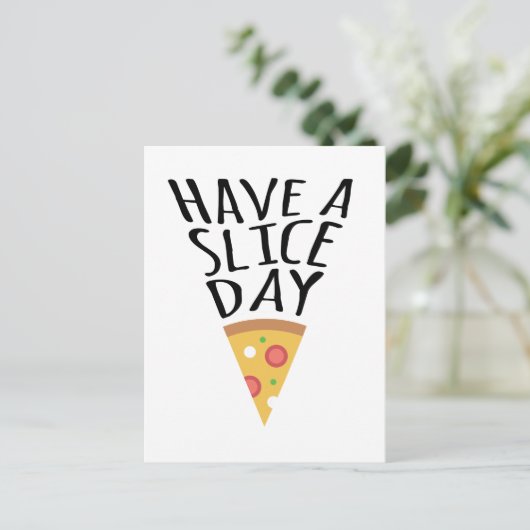 Ayez Une Carte Postale Pizza Jour De Tranches (Debout devant)