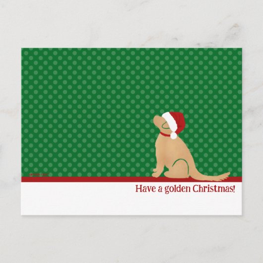 Ayez une carte postale verte de Noël dorée (Devant)