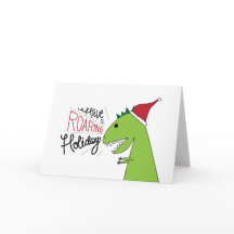 Ayez une carte T-Rex Père Noël Roaring Holiday