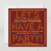 Ayez une invitation grunge de fête de remise des (Dos)