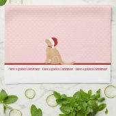 Ayez une serviette de cuisine Père Noël Chien de N (Plié)