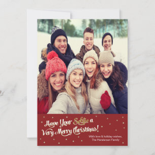 Ayez Votre Selfie Très Joyeux Carte de Noël Rouge