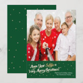 Ayez Votre Selfie Très Joyeux Carte de Noël Vert (Devant / Derrière)