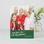 Ayez Votre Selfie Très Joyeux Carte de Noël Vert (Debout devant)