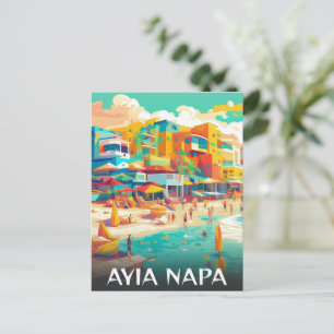 Ayia Napa-toerist Cyprus-resort Feestdagenkaart