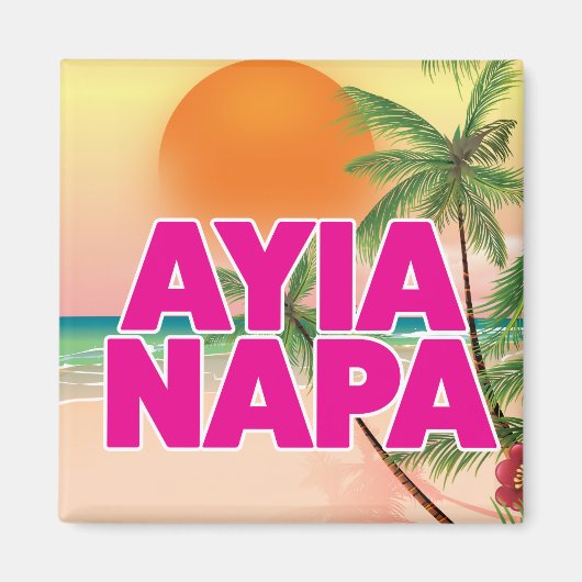 Ayia Napa vakantieposter Magneet (Voorkant)
