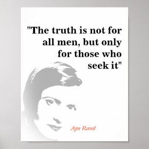 Ayn Rand citeert over de waarheid Poster