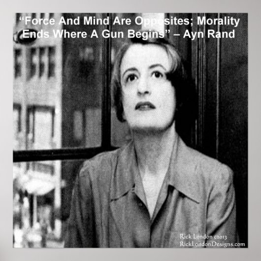 Ayn Rand Graphique & Affiche de citation célèbre (Devant)