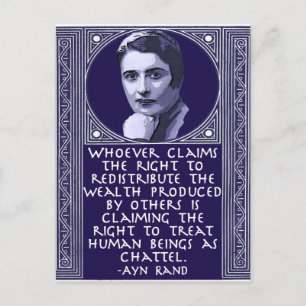 Ayn Rand over de herverdeling van rijkdom Briefkaart