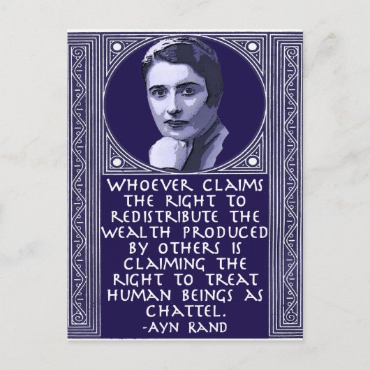 Ayn Rand over de herverdeling van rijkdom Briefkaart (Voorkant)